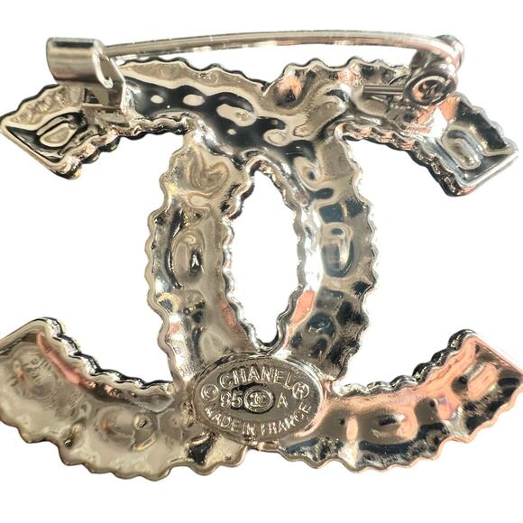 Chanel Vintage Silver Pearl and Multi Crystal CC Brooch Autumn 1995 (CCXX018) - Picture 3 of 3